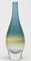 LARGE Sven 
Palmqvist, 
Orrefors KRAKA 
art glass vase, 
net pattern in 
blue and 
yellow-green. 
...