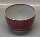 Royal Copenhagen  RC 4128 Bowl 8.5 x 13 cm Thorkild Olsen Red glaze in relief