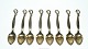 8 Gold plated 
silver coffee 
spoons
Horsens silver 
smithy
Length 8.5 cm.
Perfect 
condition.