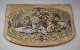 Women bag in 
petit point 
with rococo 
pattern with 
people on a 
wide with trees 
and sheep. 
Light ...