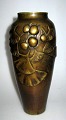 Japanese vase in bronze, c. 1900, decorated with leaves and fruit of the Ginkgo (Ginkgo biloba). ...