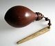 Japanese water bottle, 19th century. "Suito" of calabash (Lagenaria siceraria) with cover of ...