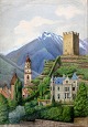 Schaffalitsky 
the Muckadell, 
Albinia (1824 - 
1897) Denmark: 
View of Merano, 
Italy, May 
1884. ...