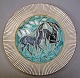 Eslau dish, 
decorated with 
deer. Brown 
underglaze and 
whitish 
overglaze. The 
decoration in 
line. ...