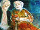 Poulsen, Sofus 
D. (20th 
century) faroe 
Island: Two 
women. Acrylic 
on paper. 
Signed. Sofus 
...