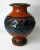 Herman A Kähler 
vase, 1930, 
Næstved, 
Denmark. Shale 
with yellowish 
glaze; 
overglaze in 
reddish ...