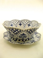 Royal Copenhagen Blue Fluted Full Lace fruit bowl with dish 1061-1062 sold