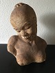 Royal Copenhagen Unique Stoneware Bust of an African woman by Knud Kyhn 1938