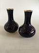 Rare pair of Royal Copenhagen Art Nouveau Cobolt Blue Vases with gold 
decorations. With rare blue export marks, most properly for Russia