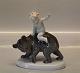 German 
Porcelain MO 
Metzler Ortloff 
figure Boy on 
bear  14 x 13 
cm