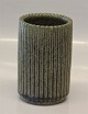 Danish Art Pottery Arne Bang Vase 12 cm Green Ribbed