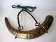 Arabic powder 
horn, brass, 
19th century. 
With numerous 
decorations on 
the outside. L 
.: 30 cm. ...