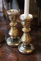 A couple of mini candlesticks in old mercury silver, dates from around 1890, with fine simple ...