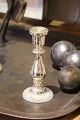 Old candlestick in mercury silver with fine patina. Height: 22cm.