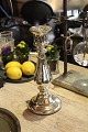 Large, antique French candlestick in mercury silver with fine patina. Height: 32,5cm.