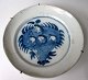 Faience plate, 
18th century. 
Light blue mite 
with center 
decoration with 
apples in a 
basket. Dia ...