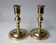 A pair of 
"Næstved 
stager", - 
candlesticks 
18th century. 
Brass. H.: 12,5 
cm. Nice 
condition.