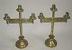 Pair of Danish 
church 
candlesticks, 
brass, 19th 
century. Round 
foot with line 
decoration. H 
.: ...