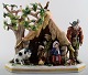 Large Italian 
Capodimonte 
porcelain 
figure group. 
Family in stone 
hut. Overglaze. 
Beautiful ...