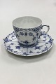 Royal 
Copenhagen Blue 
Fluted Full 
Lace Coffee Cup 
and Saucer No. 
1035. Cup 
measures 6.5 cm 
(2 ...