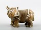 Rörstrand stoneware figure by Gunnar Nylund, standing baby rhino.
