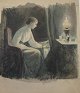 Larsen, Knud 
(1865 - 1922) 
Denmark: The 
sickbed. 
Watercolor. 18 
x 16 Inscribed 
on the back. 
...