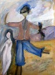 Bang, Charlotte 
Mary (19th / 
20th century.) 
Denmark: A 
naked woman and 
a scarecrow. 
Watercolor, ...