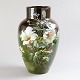 Colossal French vase, hand painted with flowers.
