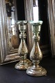 Large 1800 century candlestick in mercury glass with old patina. Height: 26,5cm. (1 piece ...