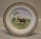 Kongelig Dansk Porcelæn Flora Danica 239-3549 "Cervus dama" - Hjort 25,5 cm, 
jagtplatte på middagstallerken, Fauna Danica 1. sortering (1969-1974)