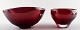 Arthur Percy 
for Reijmyre, 2 
red art glass 
bowls.
Measures 12 x 
22.5 cm. and 13 
x 10 cm.
In ...