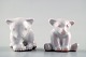 Hjorth, Bornholm, 2 white glazed bears in ceramics.
