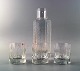 Iittala 
kunstglas 
service, 3 glas 
og karaffel.
I flot stand. 
Karaffel 23 
cm.