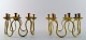 A pair of candlesticks, "Svensk tenn" "Arvika" Brass.