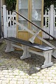 Old bench in 
wood, painted 
gray with black 
seat and with a 
fine patina.
(1 pcs. ...