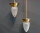 2 pendants in 
brass and in 
Jugendstil from 
1930. The glass 
is from Funens 
glassworks and 
have ...