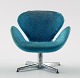 Arne Jacobsen, miniature swan chair in turquoise.
