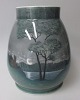 Vase, 
porcelain, 
Oeslau, 
Germany, W. 
Goebel after 
1879. Moon 
landscape with 
castle by a 
river. H ...