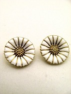 Gold-plated sterling silver Georg Jensen Marguerite ear clips sold
