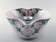 Bjørn Wiinblad unika keramik lysestage, rosa og grøn glasur.