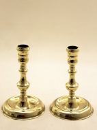 Pair of brass Nstved candlesticks sold