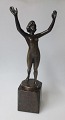 Rasmussen, Otto (1845 -) Germany: Nude woman with tiara. Patinated bronze. On the plinth of ...