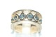 Gold ring with 
6 blue sapphire 
18 Carat.
Stamp: IA, 
18K.
Size of 59, 
18.7 mm.
The width ...