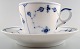 Antique and rare Royal Copenhagen Blue Fluted Plain, Coffee cup (modeller no. 5) 
and saucer (modeller no. 32)