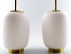 Bent Karlby: "China-lamp". A pair of opal glass pendants with brass fitting.