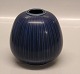 Aluminia Copenhagen Faience 2628 Marselis Royal Blue Vase 13 x 14 cm Nils 
Thorsson 1953