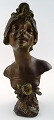 JULIEN Caussé 
(b. 1869, d. 
1914) well 
listed French 
sculptor.
Art Nouveau 
bronze bust of 
a ...