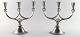 Just Andersen art deco pair of pewter candlesticks.