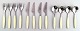 Complete service for 4 p., Henning Koppel. Strata cutlery of stainless steel and 
white plastic. Produced by Georg Jensen.