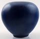 Saxbo. Stoneware vase in modern design, glaze in dark blue shades.
